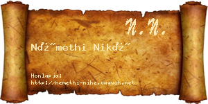 Némethi Niké névjegykártya